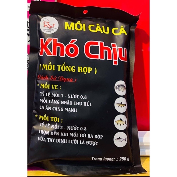 Gói Mồi Câu cá Khó Chịu 250gr, Câu tay, câu đài-Mồi khó chịu câu cá chép,rô phi,trôi,trắm.