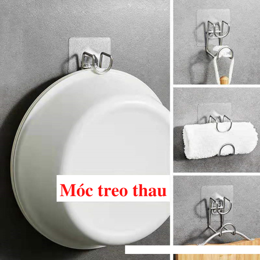 Móc Treo Thau Chậu Dán Tường Bằng Thép, Móc Treo Đồ Dán Tường Siêu Chắc - Hàng Chính Hãng