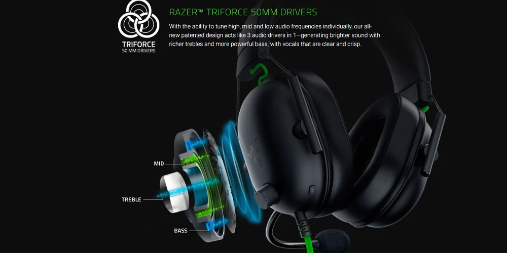 Tai nghe Razer BlackShark V2 X (đệm tai da, không có soundcard) - Hàng chính hãng