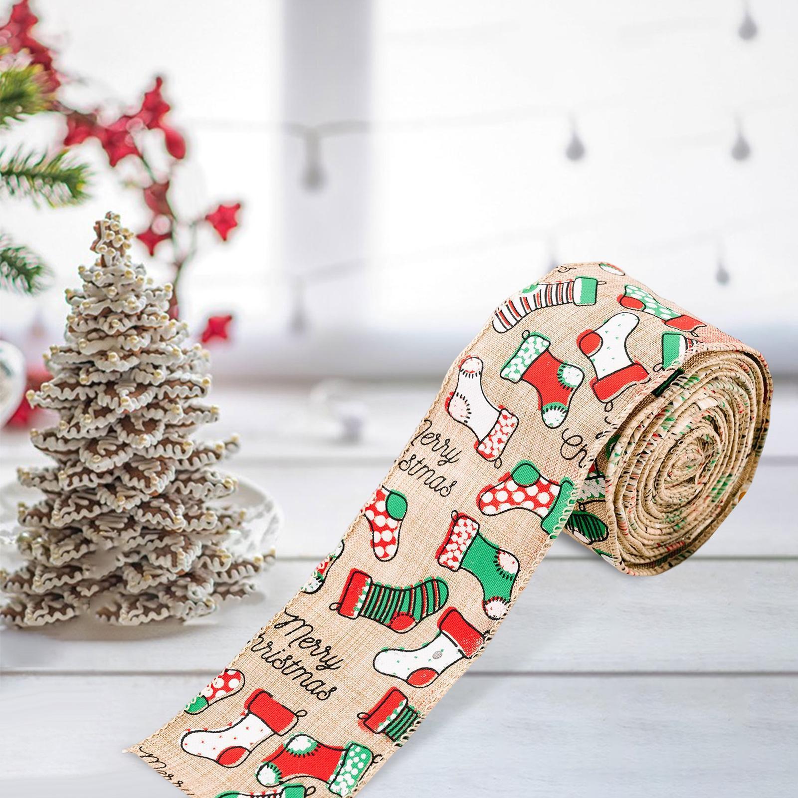 197x2.4inch Christmas Ribbons Gift Wrapping Ribbon Decoration Decorating