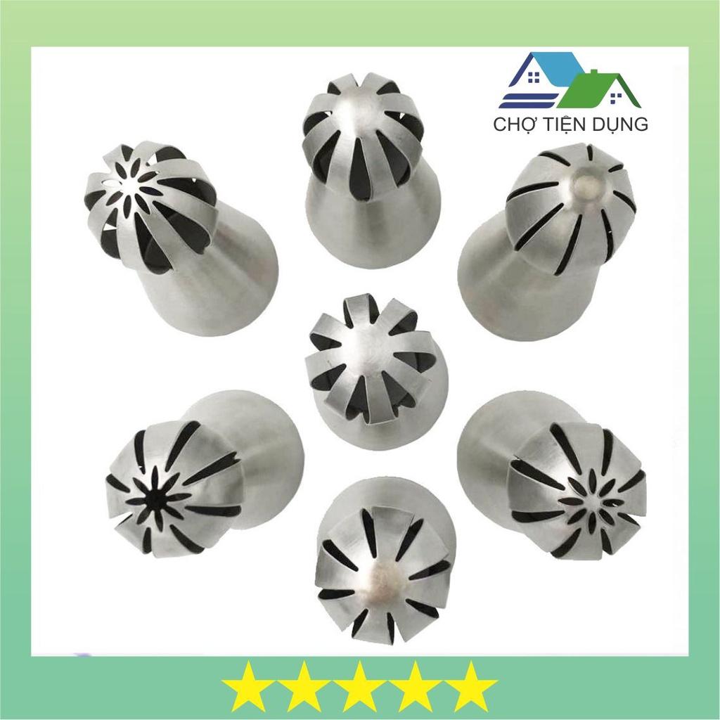 Bộ 7 Đuôi bắt bông kem 3D Balltips cầu đui tạo hình hoa văn bánh kem Hình Quả Cầu - CBDUI3DBALL7P