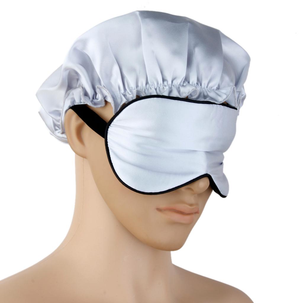Generic 100% Pure Silk Soft Sleep Cap Bonnet Night Cap Hat Hair Care Sliver