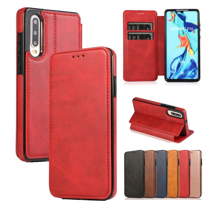 Bao Da Nắp Gập Có Ngăn Đựng Thẻ Màu Trơn Đơn Giản Cho Samsung S20 Ultra S10 Plus Note10 Pro