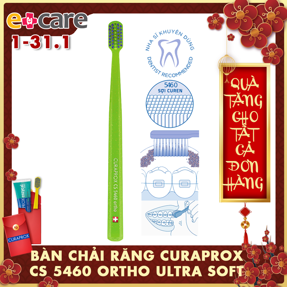 Bàn chải răng siêu mềm cho răng niềng Curaprox CS 5460 Ortho Ultra Soft