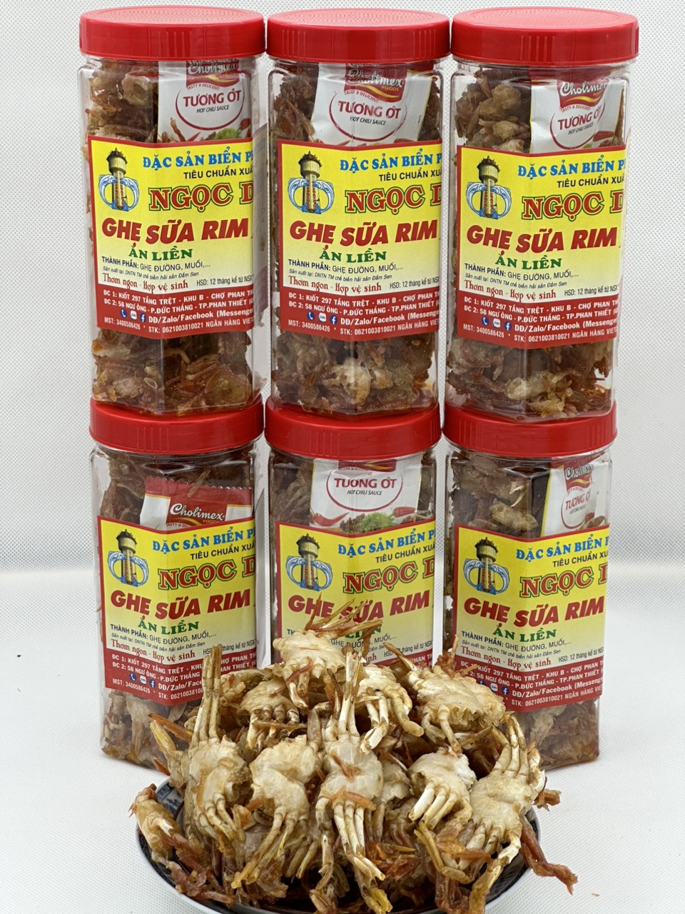 Ghẹ sữa rim gói (hộp) 500 gram đã chế biến ăn liền ngon ơi là ngon của shop Đặc Sản Biển Phan Thiết NGỌC DŨNG. Hạn sử dụng 12 tháng kể từ ngày đặt hàng