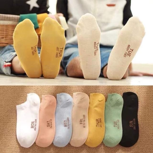 Lố 7 đôi tất tuần nam, nữ chất dày siêu đẹp