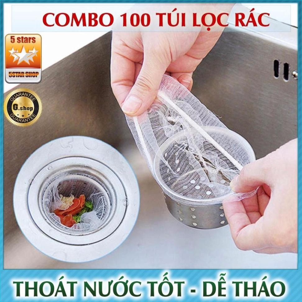 Gói 100 Túi Lọc Rác, đồ ăn thức uống Thừa - Túi Lưới Lọc Rác Tiết Kiệm