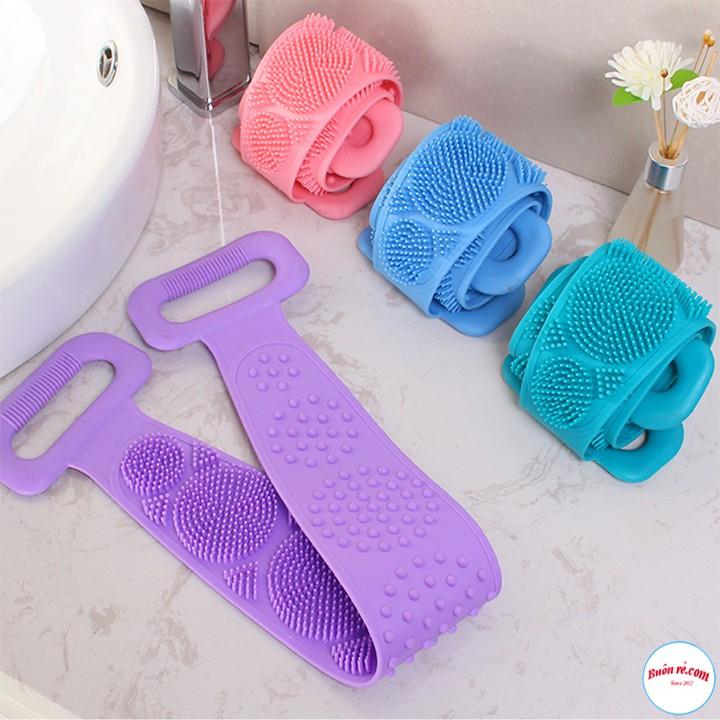 Dây Đai Chà Lưng 2 Mặt Đa Năng bằng silicon kỳ cọ massage tẩy da chết khi tắm 00267