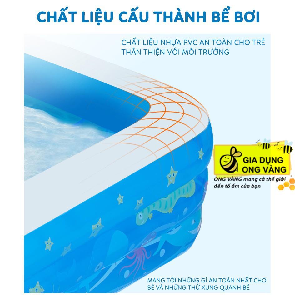 Bể Bơi Cho Bé, Bể Bơi Phao Cho Bé Bơm Hơi 3 Tầng Đầy Đủ Kích Thước Hàng Loại 1 Có Đáy Chống Trượt An Toàn