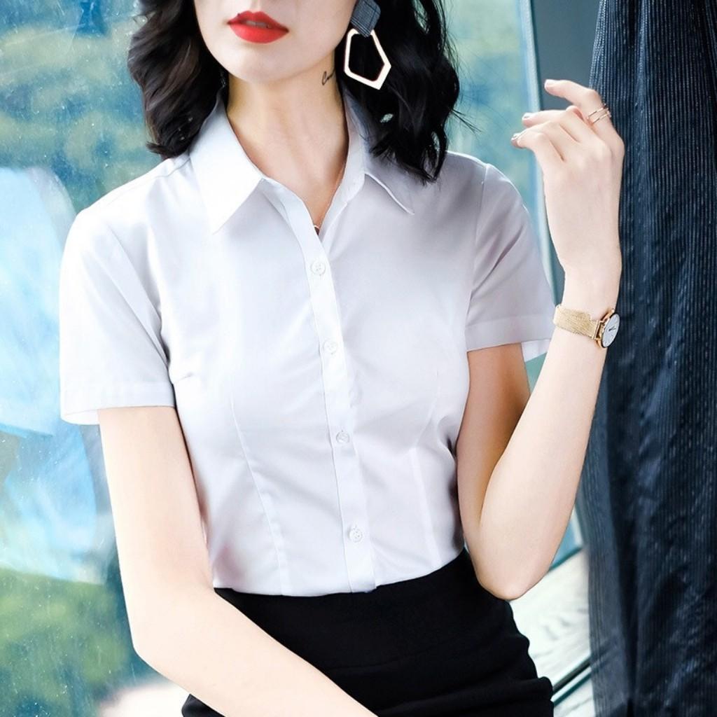 Áo Sơ Mi Nữ Ngắn Tay Công Sở Không Nhăn Không Xù