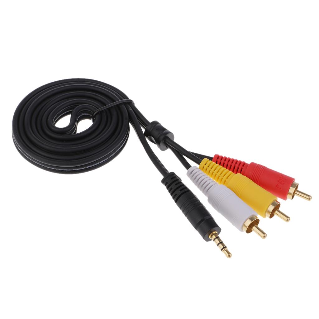 3.5mm Male To 3-RCA Male Adapter Audio Stereo Extension Splitter Cable