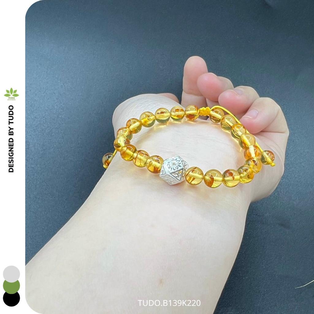 Vòng Tay Nữ Đẹp - Vòng Phong Thủy Đa Mệnh VCBHPAMBER TUDO B139K220 Charm Bạc Tốt Cho Trẻ Em