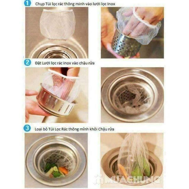 Set 100 túi lọc rác cho bồn rửa bát, rửa chén trong nhà bếp