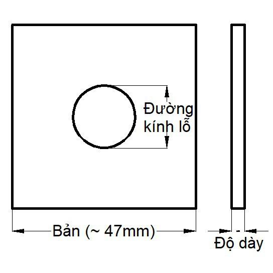5 cái VÒNG ĐỆM VUÔNG - LONG ĐỀN VUÔNG