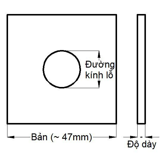 5 cái VÒNG ĐỆM VUÔNG - LONG ĐỀN VUÔNG [Có sẵn] [Ảnh thật