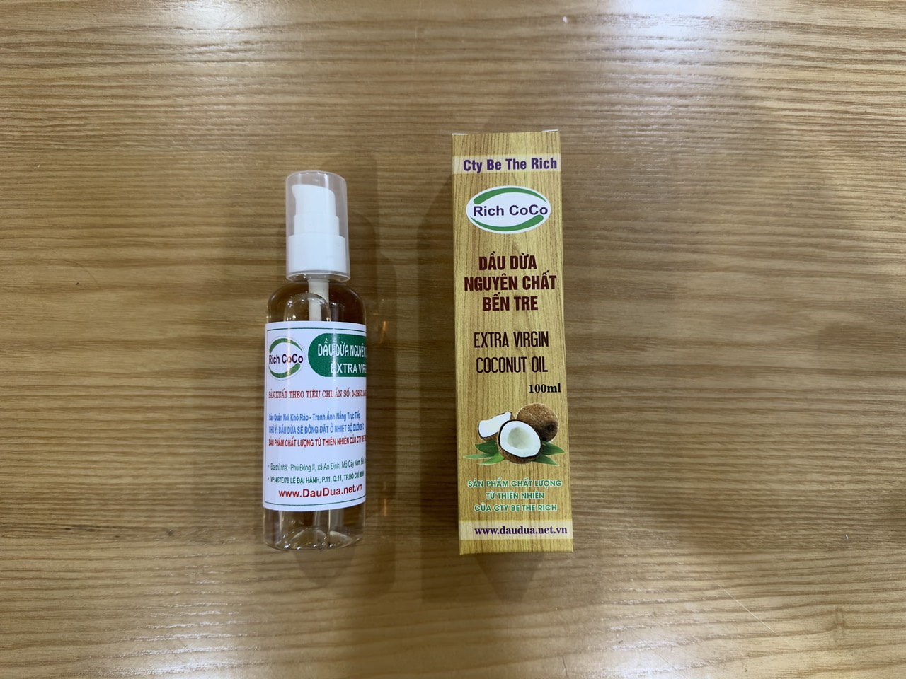 DẦU DỪA 100% NGUYÊN CHẤT BẾN TRE - NẤU THỦ CÔNG – RICH COCO - CHAI 100ml | EXTRA VIRGIN COCONUT OIL