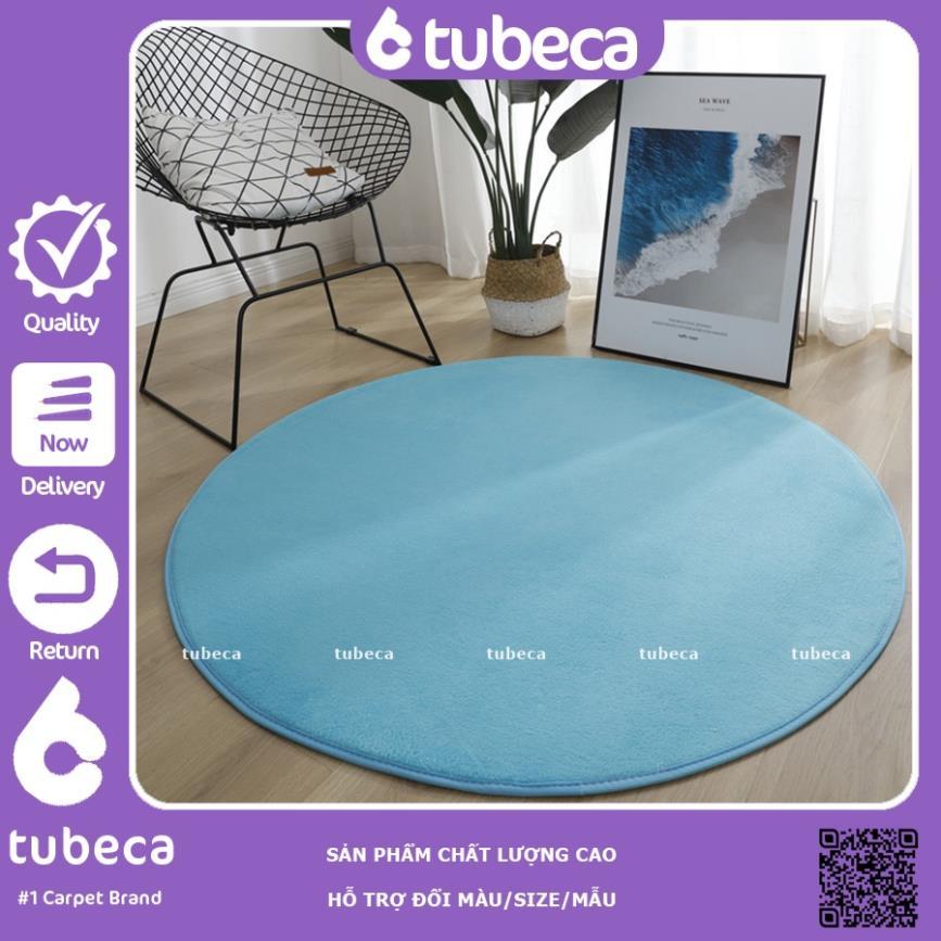 Thảm NHUNG nỉ tròn cao cấp | trải sàn | Màu Xanh biển | 80cm và 1m