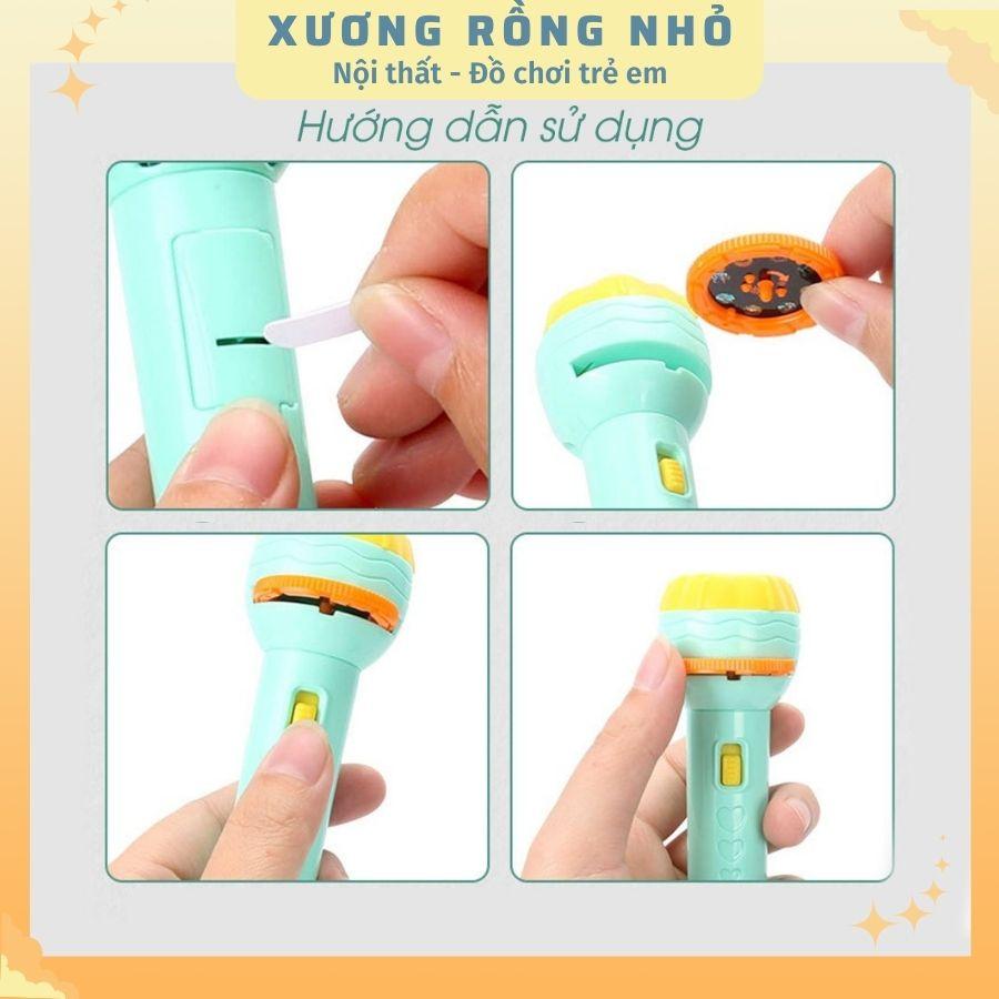 Đèn pin chiếu hình 80 hình động vật nghộ nghĩnh 3d sắc nét cho bé 1 2 3 4 tuổi