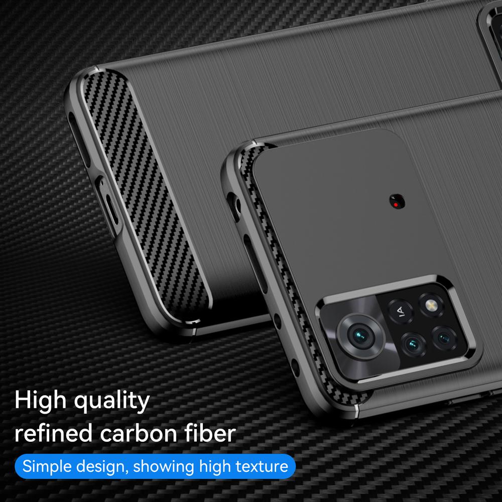Ốp lưng dành cho Xiaomi Poco X4 Pro 5G ốp silicone mềm Carbone phay xước chống sốc chống vân tay
