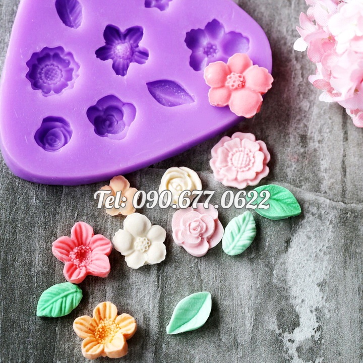 Khuôn silicone làm rau câu các loại hoa - Mã số 1183