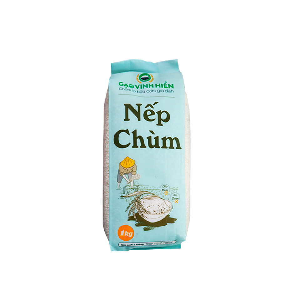 Gạo Nếp Chùm Vinh Hiển túi 1Kg - Nếp Sạch 3 Không - Gạo nếp dẻo, thơm xôi mới thuộc thương hiệu Gạo Vinh Hiển