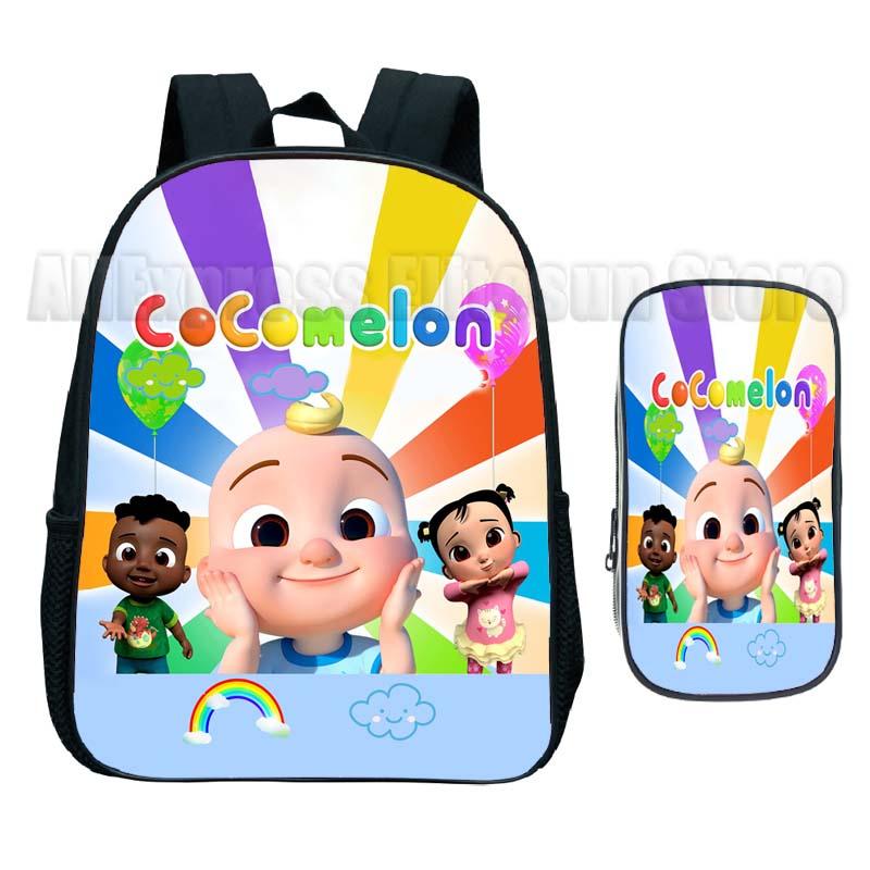 Trẻ Em Cocomelon Mẫu Giáo Ba Lô 2 Bộ Túi Đựng Bút Cho Bé Bắt Đầu Học Quà Tặng Trẻ Em Hoạt Hình Anime Có Túi Ba Lô