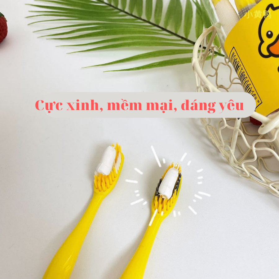 Hộp 8 bàn chải đánh răng Du lịch 2 in 1 hình vịt đáng yêu - Hàng chính hãng