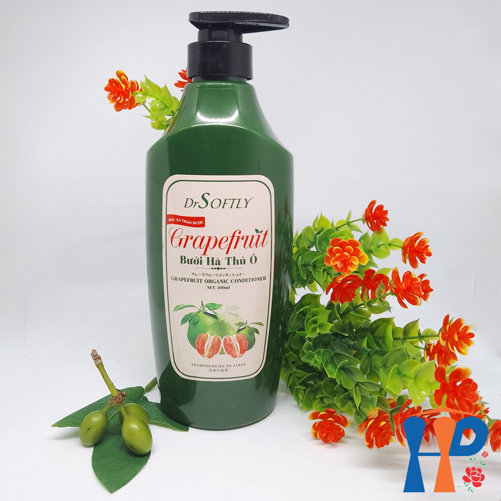 Dầu xả thảo dược Bưởi Hà Thủ Ô DrSoftly Grapefruit Organic Conditioner (sạch gàu, ngăn ngừa gãy rụng, xơ rối, dưỡng tóc đen mượt) Hani Peni