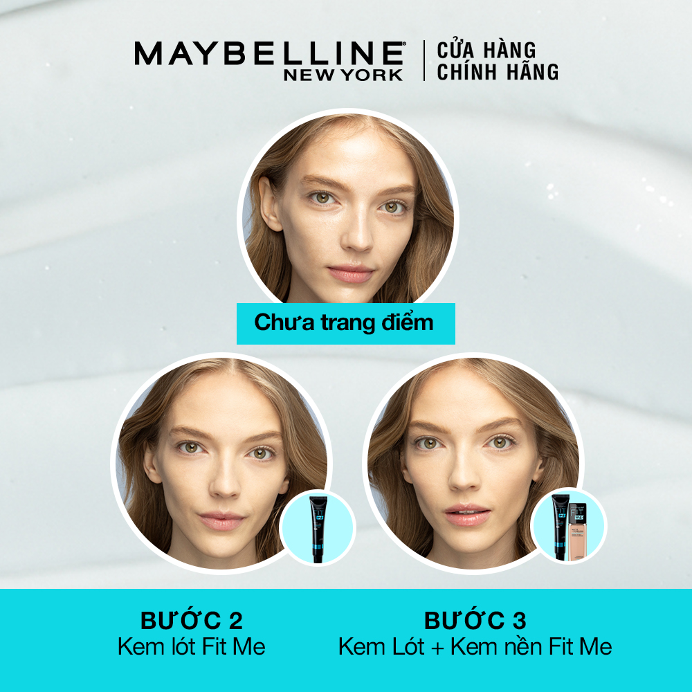 Kem Lót Kiềm Dầu Ngăn Xuống Tông SPF 20 Fit Me Primer Matte+Poreless Maybelline New York 30ml