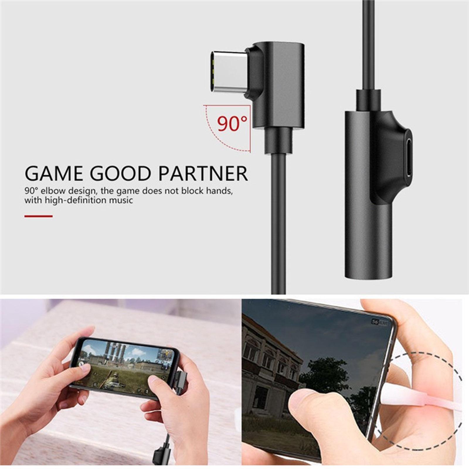 2in1 USB-C PD Headphone Jack Adapter with PD 30W Fast Charging USB-C to Aux Audio Dongle Cable for Aux Stereo Earphones Headset Headphones