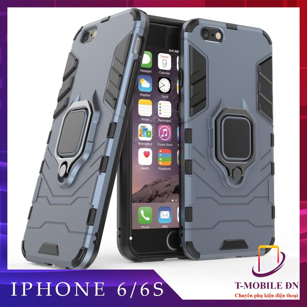 Ốp lưng cho iPhone 6 6s iron man chống sốc kèm nhẫn xoay chống xem video bảo vệ camera
