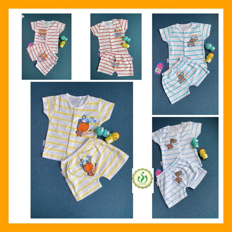 Đồ bộ sơ sinh cài giữa tay ngắn cho bé trai và bé gái 100% cotton
