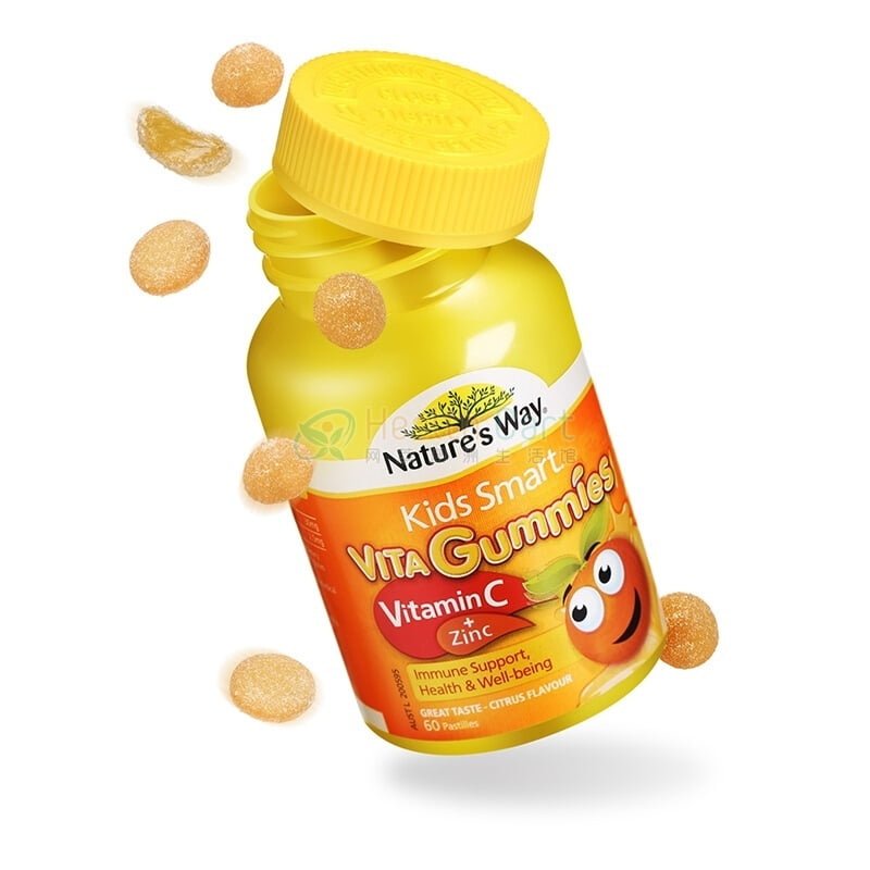 Kẹo dẻo bổ sung vitamin C cho bé - Gum Nature's Way Kids Smart Vita Gummies Vitamin C + Zinc 60 viên