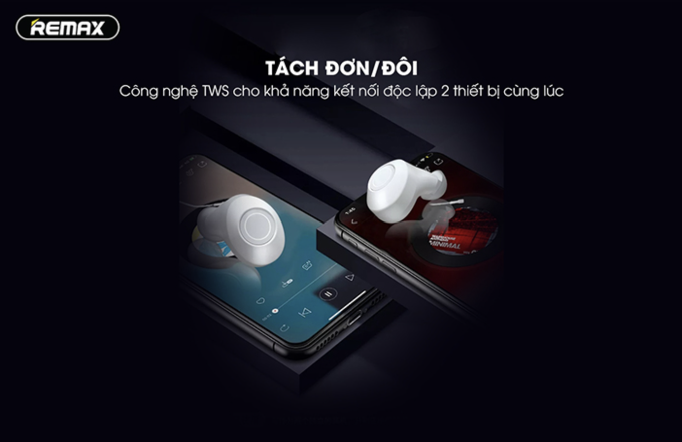 Tai nghe True Wireless Hoco Thời Gian Nghe 12 Tiếng Bluetooth 5.0 Âm Thanh HIFI - Hàng Chính Hãng