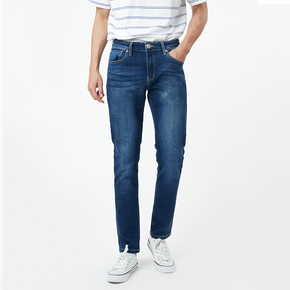 Ninomaxx Quần jean Basic nam dài dáng slim fit co dãn tốt 2202023