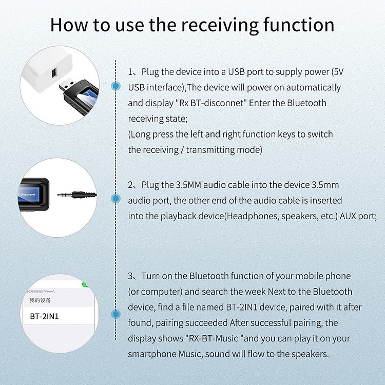 USB Thu Phát Không Dây Bluetooth 5.0 BT-2IN1