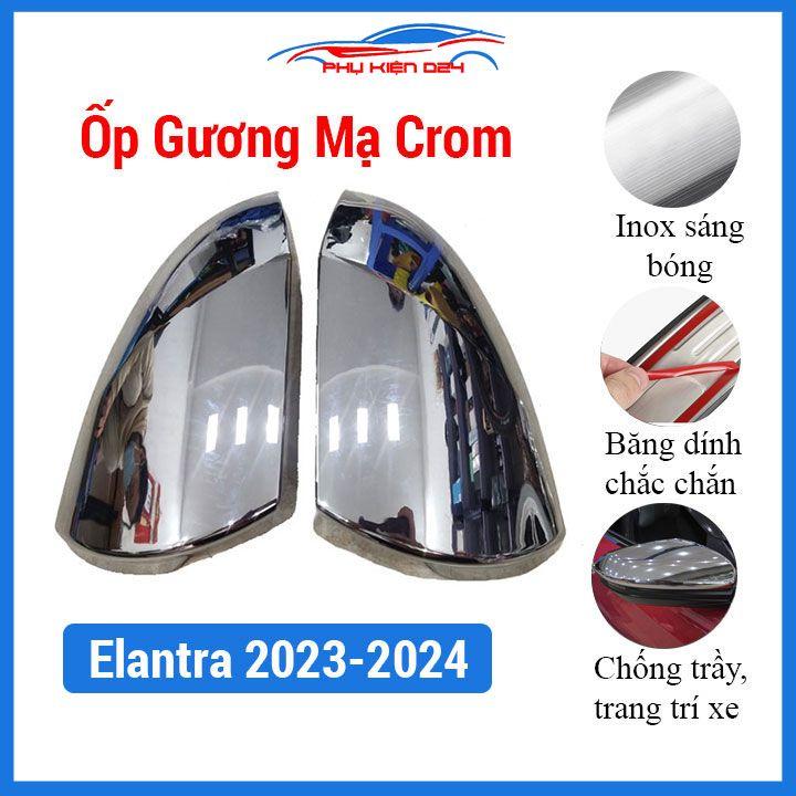 Ốp gương chiếu hậu Elantra 2023-2024 mạ crom bảo vệ chống trầy trang trí làm đẹp xe