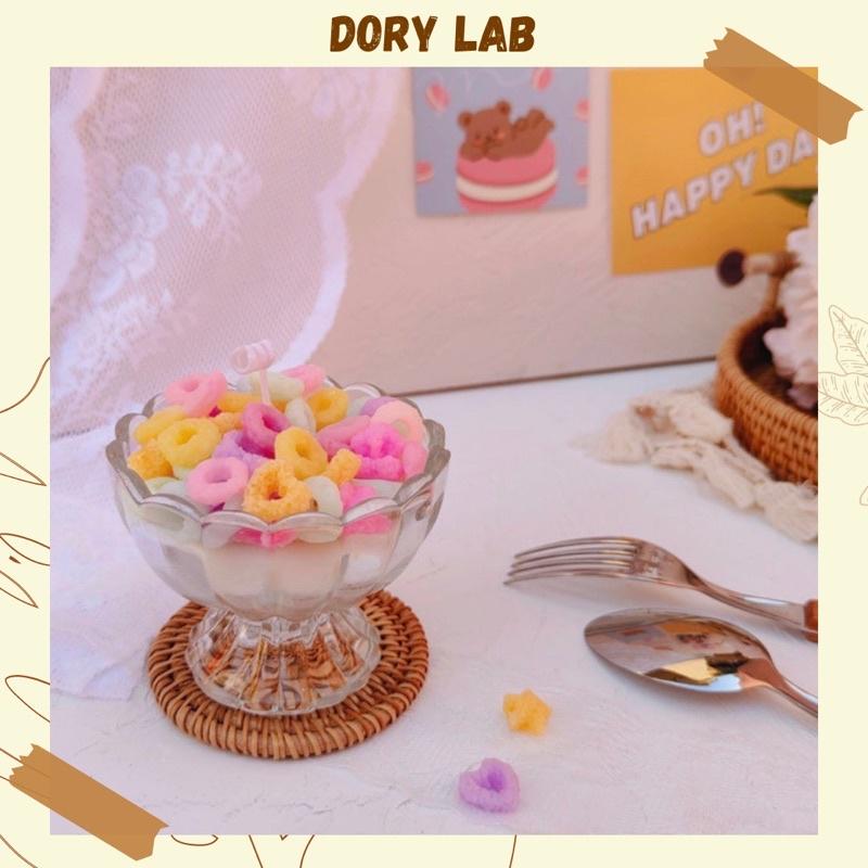 Nến Thơm Ly Kem Kẹo Ngũ Sắc Handmade - Dory Lab