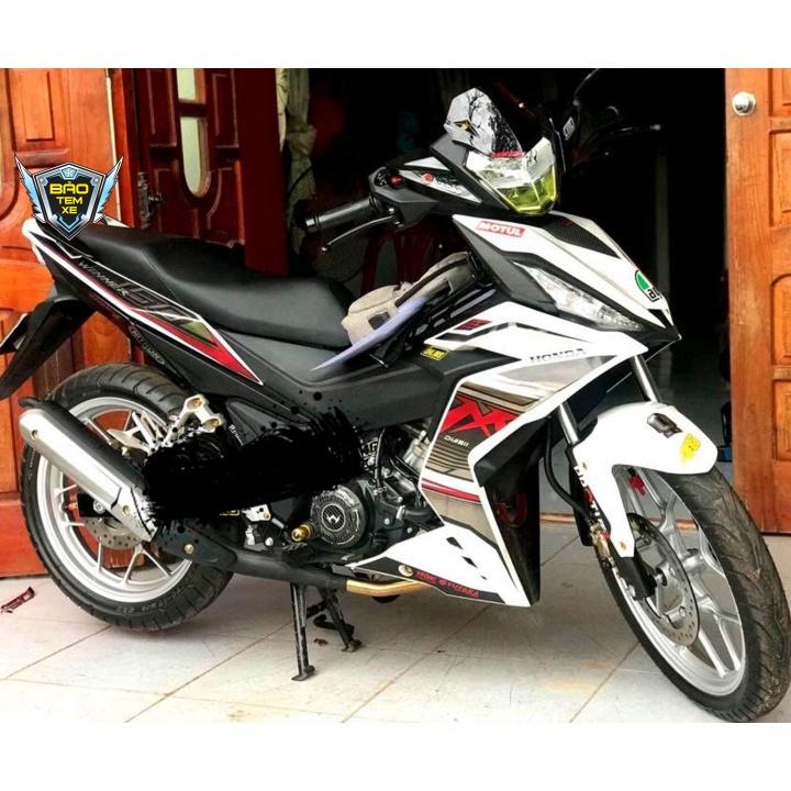 Tem rời dán xe winner MXking trắng đỏ