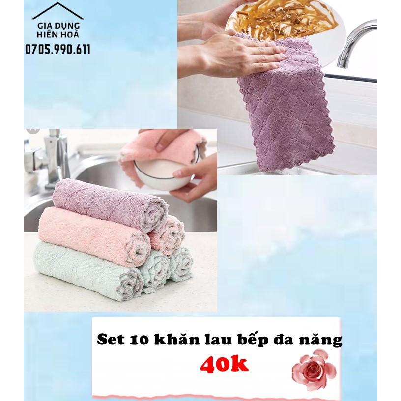 Set 10 chiếc khăn lau bếp đa năng siêu thấm hút