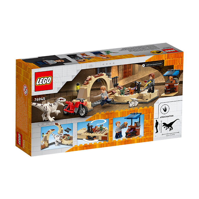 Đồ Chơi LEGO Rượt Đuổi Khủng Long Atrociraptor 76945 (169 chi tiết)