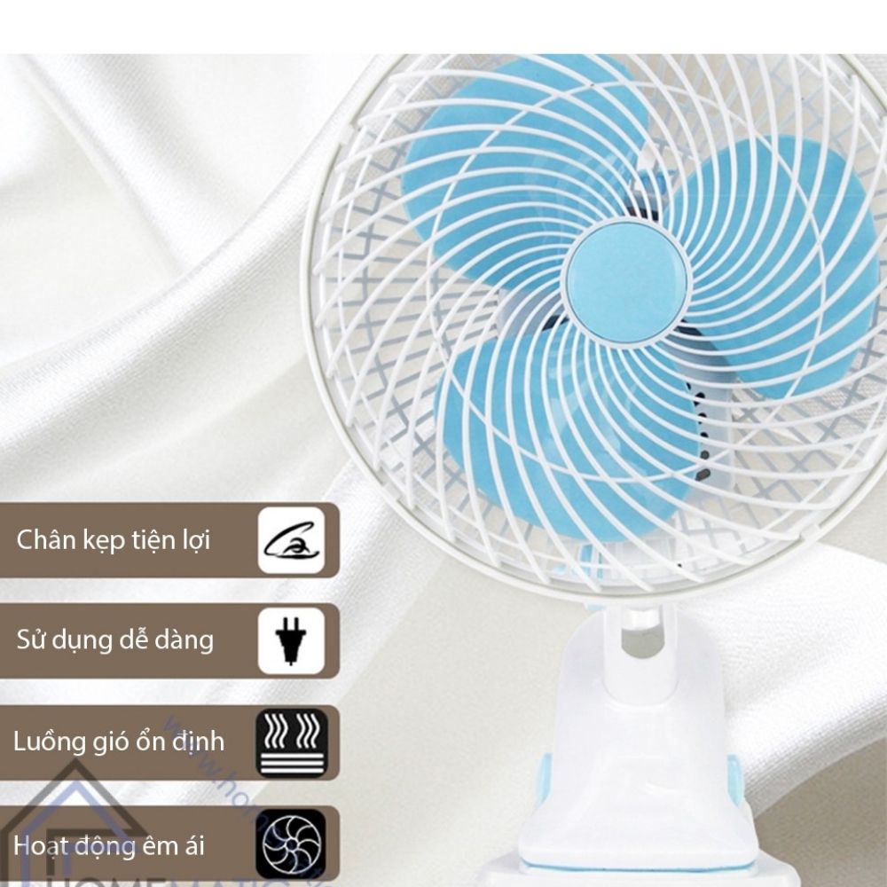 Quạt chân kẹp để bàn mini