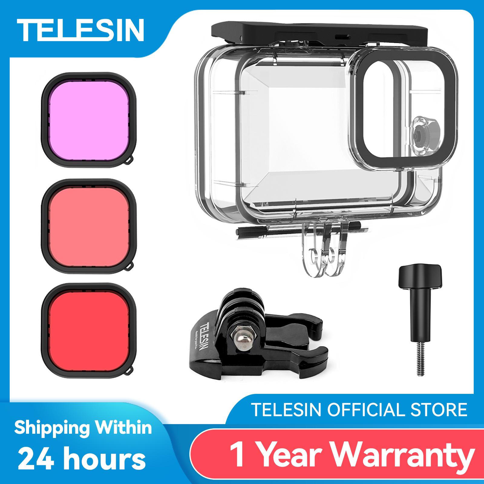 TELESIN Vỏ Chống Nước 60M Cho GoPro Hero 11 10 9 Lặn Dưới Nước Vỏ Bọc Với Bộ Lọc Lặn Phụ Kiện Camera Hành Động