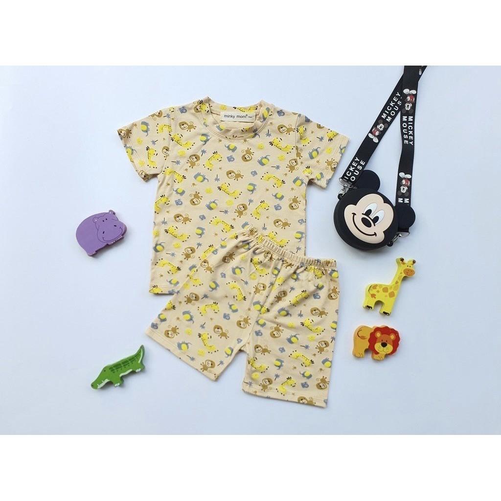 Bộ Cộc Tay Cho Bé FREE SHIP Bộ Minky Mom Cộc Tay Monkey Chất Thun Lạnh siêu mềm mịn thoáng mát