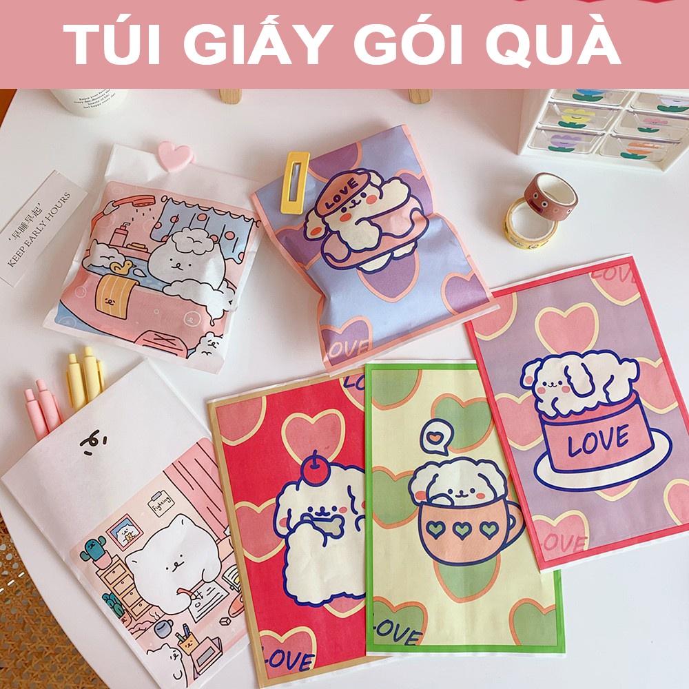 Túi Giấy Đựng Quà Phong Cách Hàn Quốc - Túi Giấy Gói Kẹo/ Đựng Đồ size lớn 21 x 14.5 cm DUASHOP