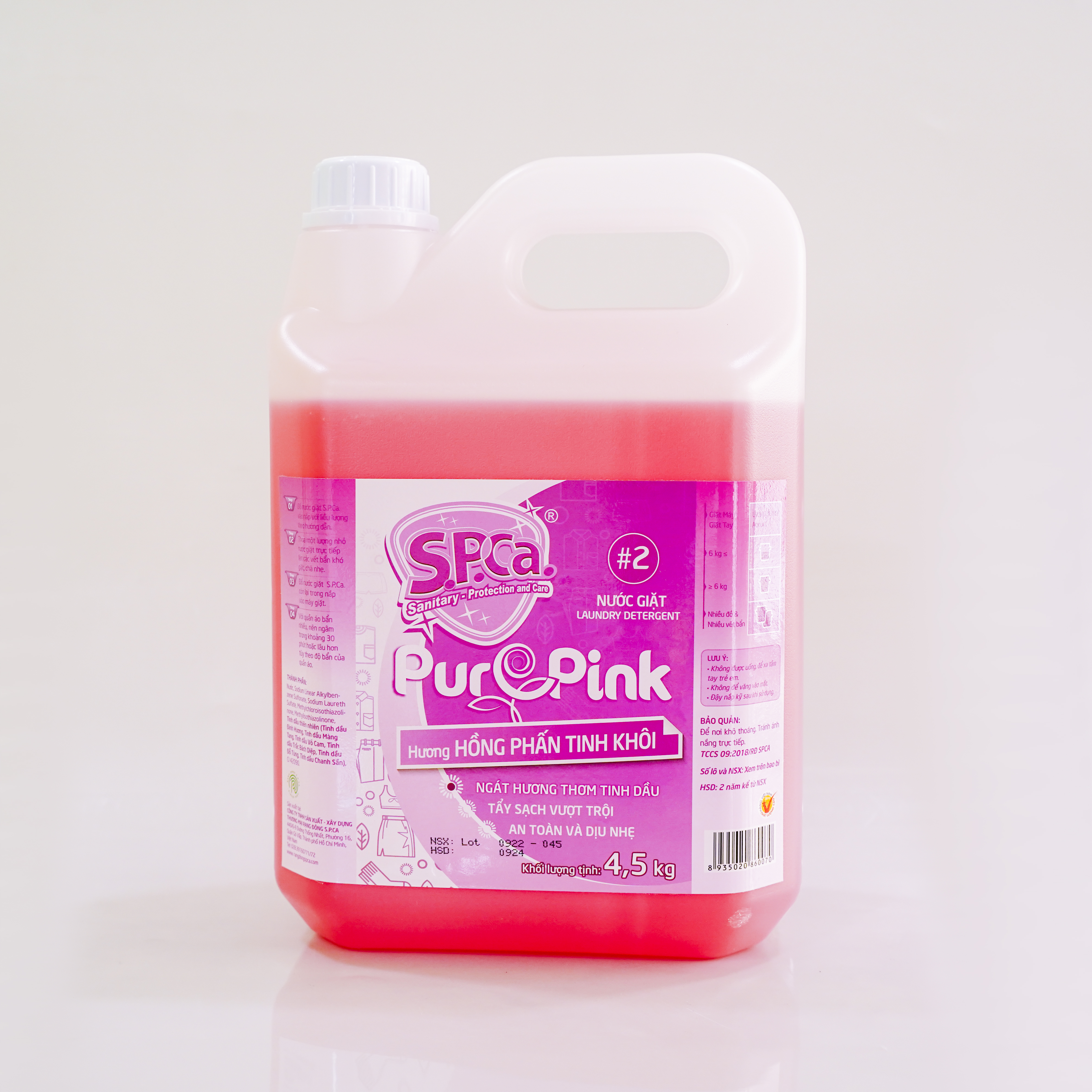 Nước giặt S.P.Ca. 4.5kg - Hồng Phấn Tinh Khôi
