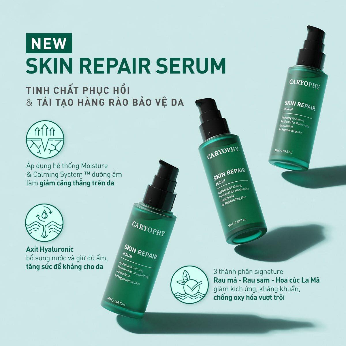 Tinh Chất Phục Hồi, Dưỡng Ẩm Và Làm Dịu Da Caryophy SKIN REPAIR Serum 50ml
