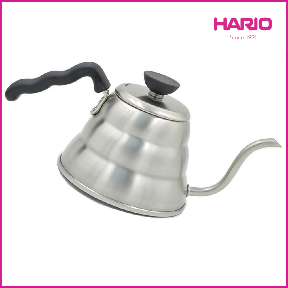 Ấm cổ ngỗng pha cà phê HARIO V60 1L (Bạc) - V60 drip kettle &quot;Buono&quot; VKB-100