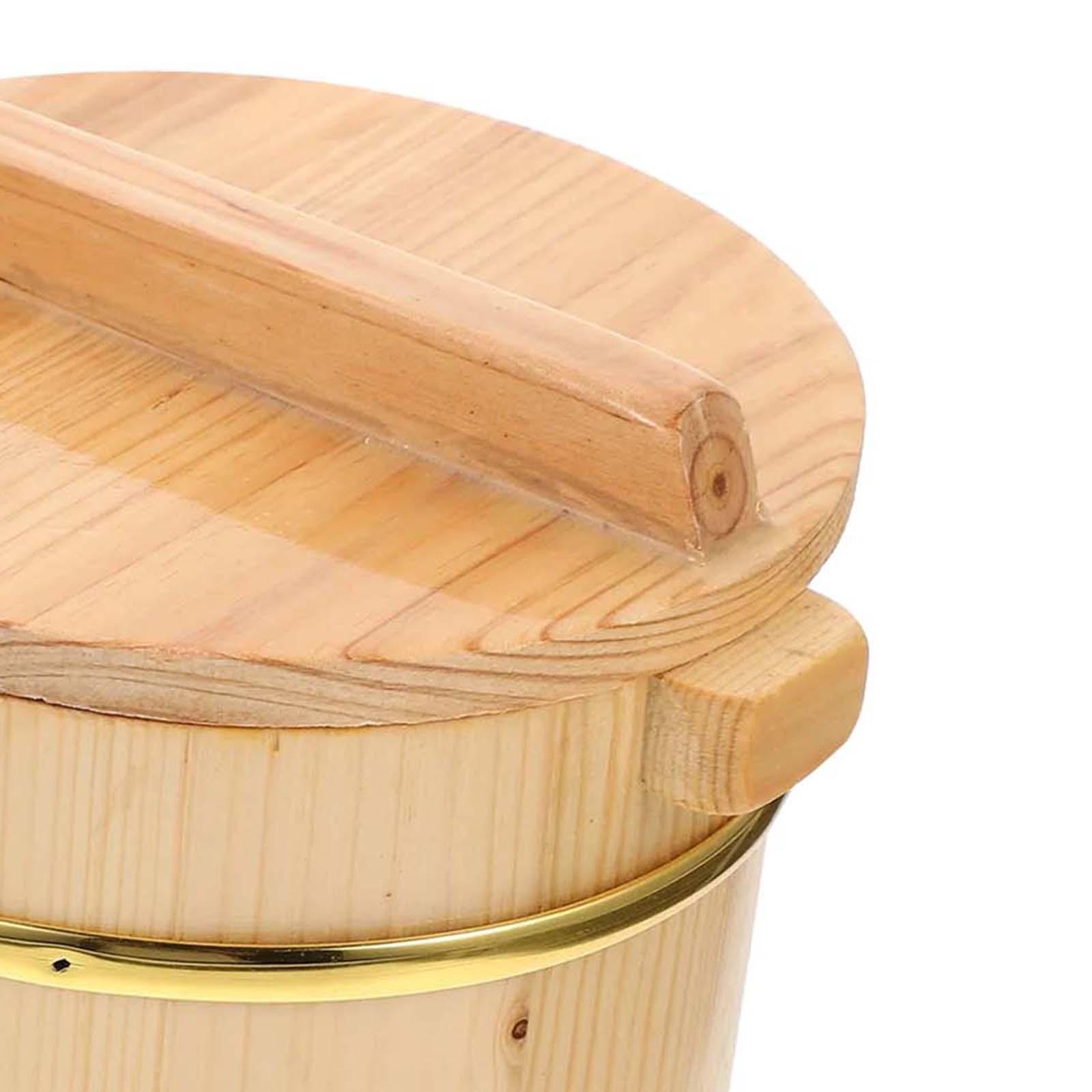 Japanese Rice Bucket, Wooden Sushi Rice Bowl, Reusable 16cm for Restaurant Kitchen Home