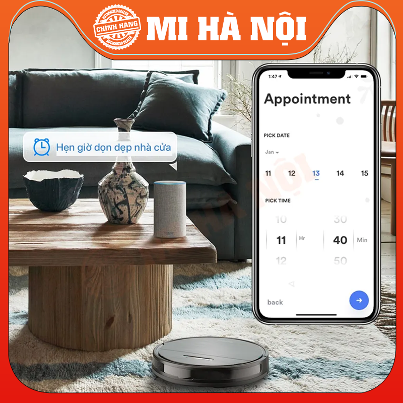 Robot hút bụi lau nhà Xiaomi Redkey R2 - Kết nối app thông minh - Hàng chính hãng